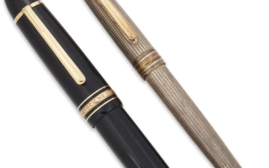 Montblanc. Two Montblanc pens, comprising: a silver fountain pen with...