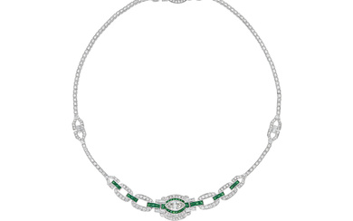 NO RESERVE | DIAMOND AND EMERALD NECKLACE