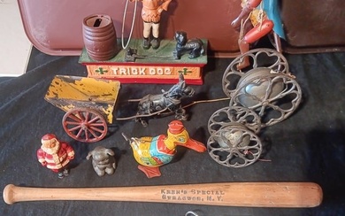 Nine Miscellaneous Vintage Toys
