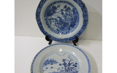 ORIENTAL PORCELAIN, Chinese porcelain dish painted with rive...