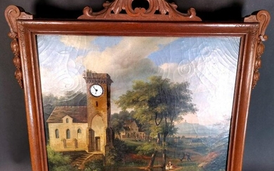 Oil On Canvas With Clock