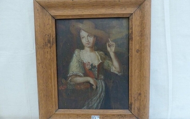 Oil on panel "Fermière". German school. Period: 18th century.