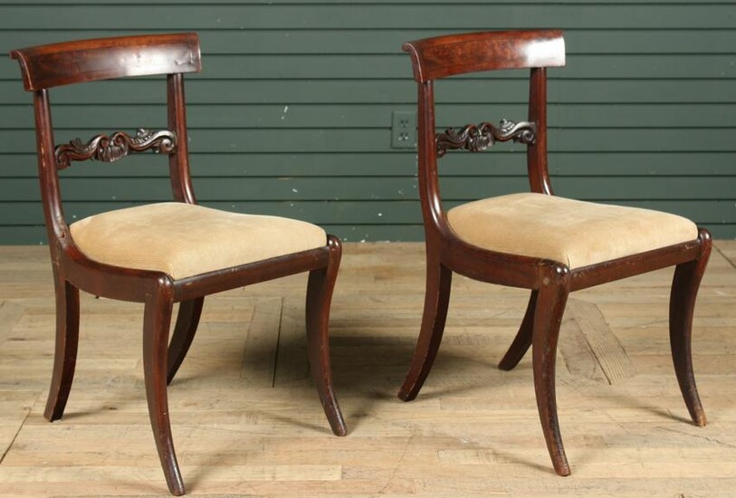 Pair American Empire Style Side Chairs