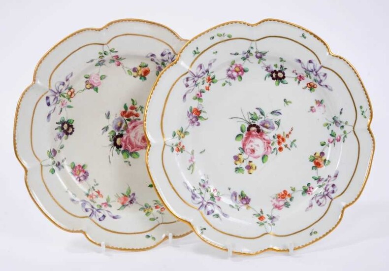 Pair Bristol porcelain plates