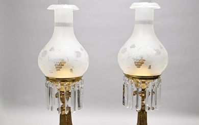 Pair Rococo Revival Solar Lamps, Cornelius & Co.