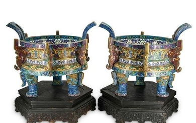 Pair of Chinese Cloisonne Planters
