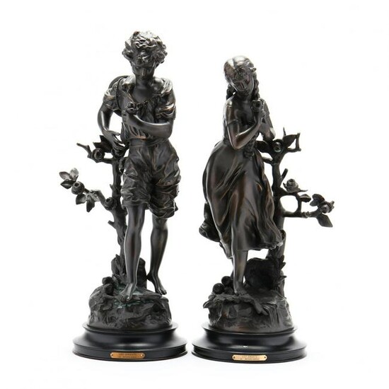 Pair of Collection Francaise Figural Bronzes Les