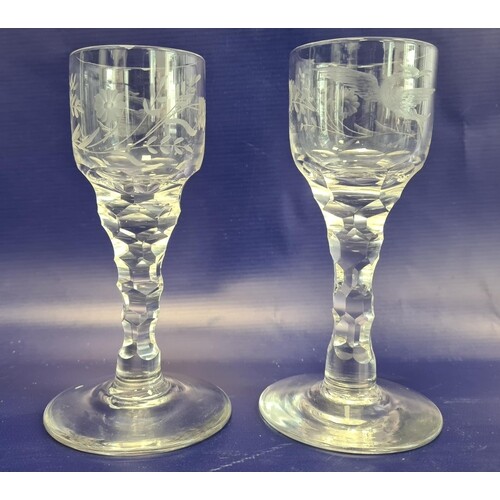 Pair of late 19th Century/ early 20th Century clear glass w...