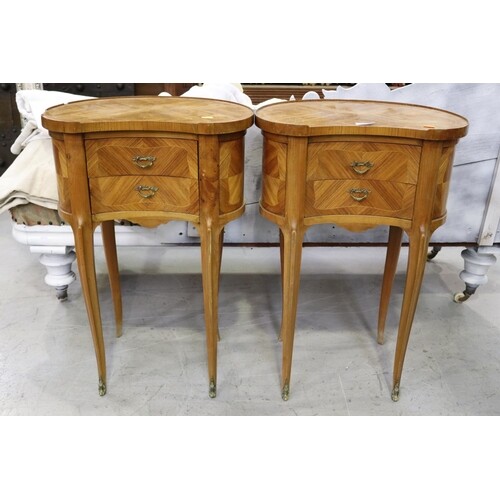 Pair of vintage French Louis XV style petite nightstands, so...