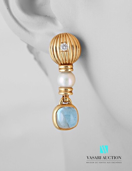 Paire de pendants d'oreilles en or jaune... - Lot 74 - Vasari Auction