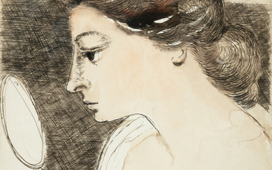 Paul Delvaux Belgium / 1897 - 1994 Femme au miroir