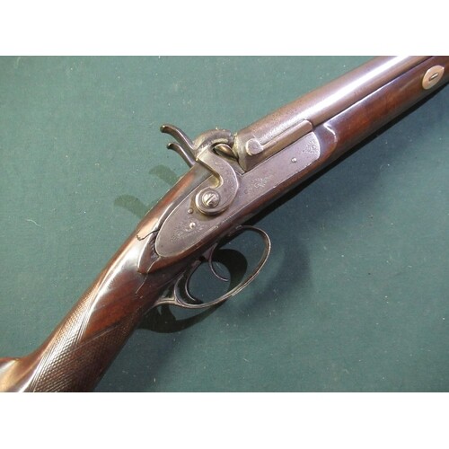 Percussion cap side by side sporting gun complete with brass...