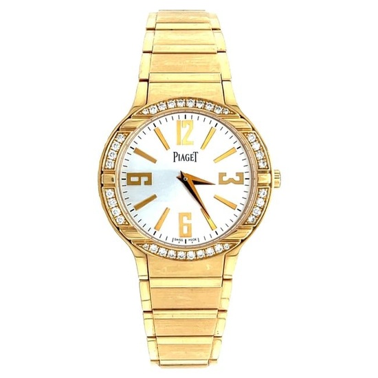 Piaget 'Polo' Ladies in 18k Yellow Gold with Diamond Bezel & Piaget Papers