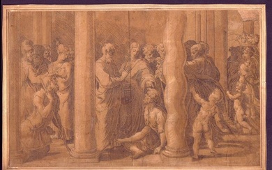 Pietro e Giovanni guariscono gli infermi presso la porta del tempio, 1526, Girolamo Francesco Maria Mazzola detto il Parmigianino (Parma, 1503 - Casalmaggiore , 1640)