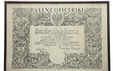 Polish Army Officer's patent from 1933