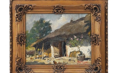 ROMANIAN RURAL OIL PAINTING BY NICOLAE GRIGORESCU