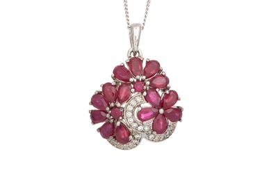 RUBY AND WHITE SAPPHIRE PENDANT