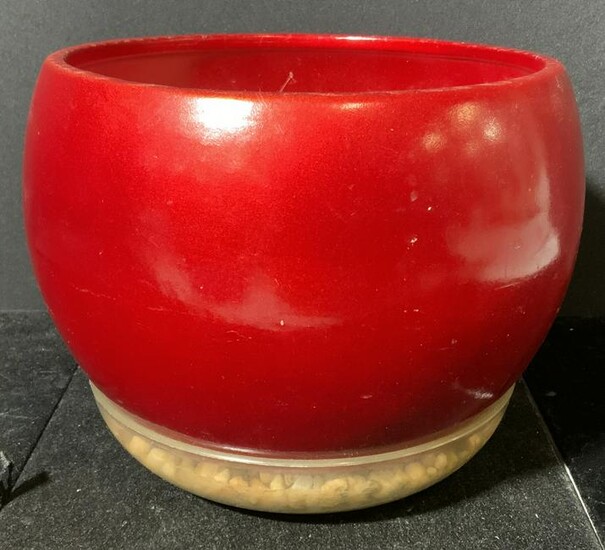 Red Ceramic Planter