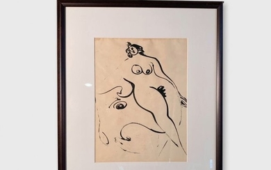 Reuben Nakian, Ink On Paper, Nude