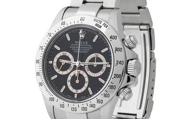 Rolex. Perfect and Iconic Daytona Chronograph Wristwatch in Steel, Reference 16 520, With Original Omani Papers and Khanjar Logo on the Case Back