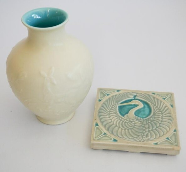 Rookwood Arts & Crafts Period Pottery Tile & Vase