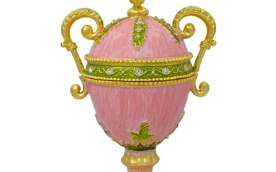 Russian Pink Amphora Trinket Jewel Box Egg