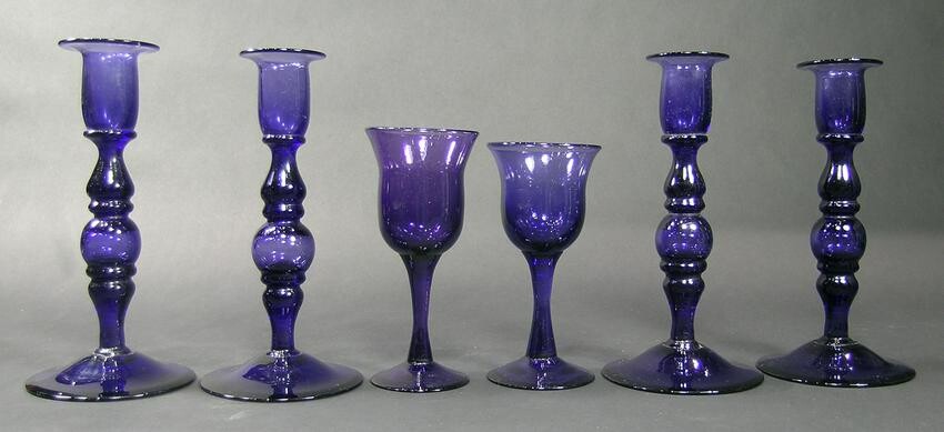 SIX PAIRPOINT GLASS TABLE ARTICLES