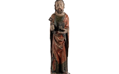 Schnitzfigur des Heiligen Petrus