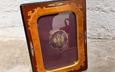 Selli G Gabriello Florence Inlaid Photo Picture Frame Gilt Sterling Silver 5x7