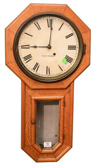 Seth Thomas Schoolhouse Regulator Wall Clock, having