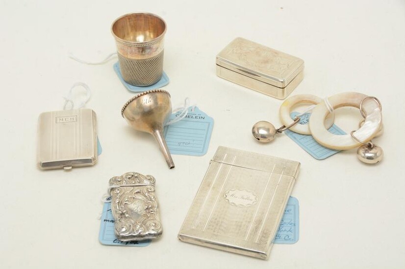 Silver accessories including a card case by Albert