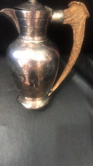 Silver plated pitcher with gazelle horn handle
