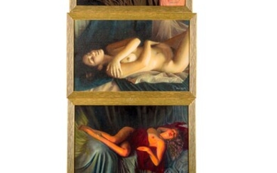 Six paintings depicting female nudes