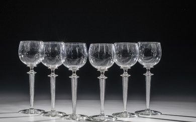 Six wine glasses ''Wilhelm'' Rheinische Glashütte AG, Cologne-Ehrenfeld, ca. 19...