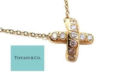 TIFFANY 18K GOLD DIAMOND SIGNATURE X PENDANT NECKLACE An outstanding Tiffany & Co. Signature 'X'