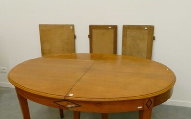 Table à allonges en merisier de style directoire à 6 pieds (ht 75 x 140...