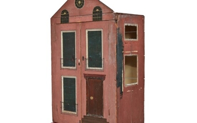The Hall Family Pine Paint Decorated Dollhouse, Circa 1860