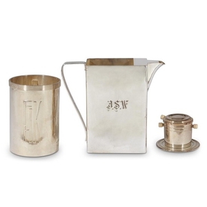Three art deco silverplate items Various makers, 20th century...