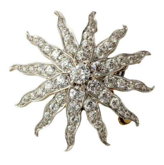 Tiffany & Co. 18k Gold 4.75 Ct Diamond Star Brooch