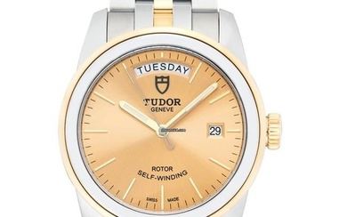 Tudor Glamour Date-Day 56003-0005 - Glamour Automatic Champagne Dial Stainless Steel Men's Watch