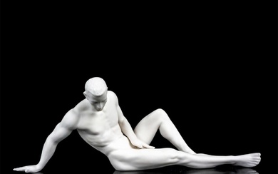 Unicorn Studio Fine Porcelain Figurine, Nude Male Reclining