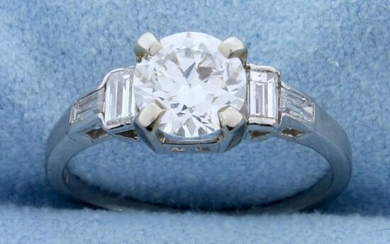 Vintage 1.4ct TW Diamond Engagement Ring in Platinum