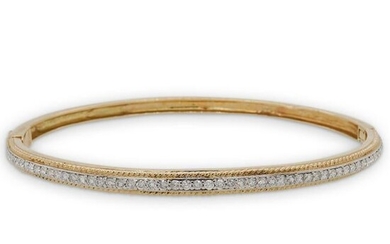 Vintage 14k Gold and Diamond Bangle Bracelet