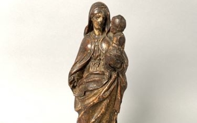 Virgin and Child in wood carved in the...