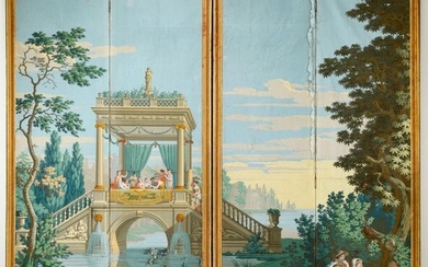 Voyages d'Anthénor, part of the panoramic scenery, Dufour manufacture, circa 1820-1825