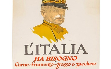 WW1 US "L'Italia Ha Bisogno" Propaganda Poster