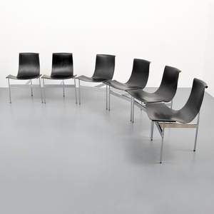 William Katavolos, Ross Littell & Douglas Kelley; Laverne International - Set of 6 Katavolos, Littell & Kelley "T" Chairs