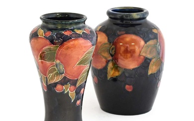 William Moorcroft (1872-1945): A Pomegranate Pattern Vase, on a blue...