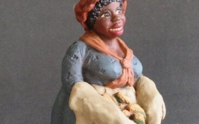 Woman with Corn, Vintage African American Figurine Old South 1989