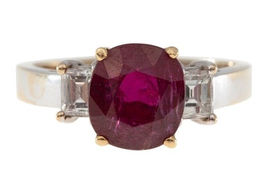 Yellow and White Gold, Ruby and Diamond Ring